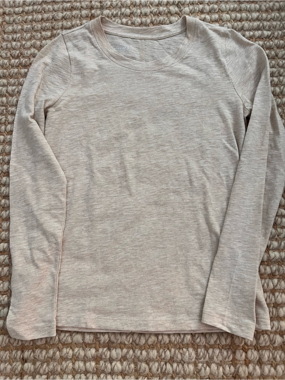 J.Crew Factory Long Sleeve Girlfriend Tee Tshirt XS Light Oatmeal Heather